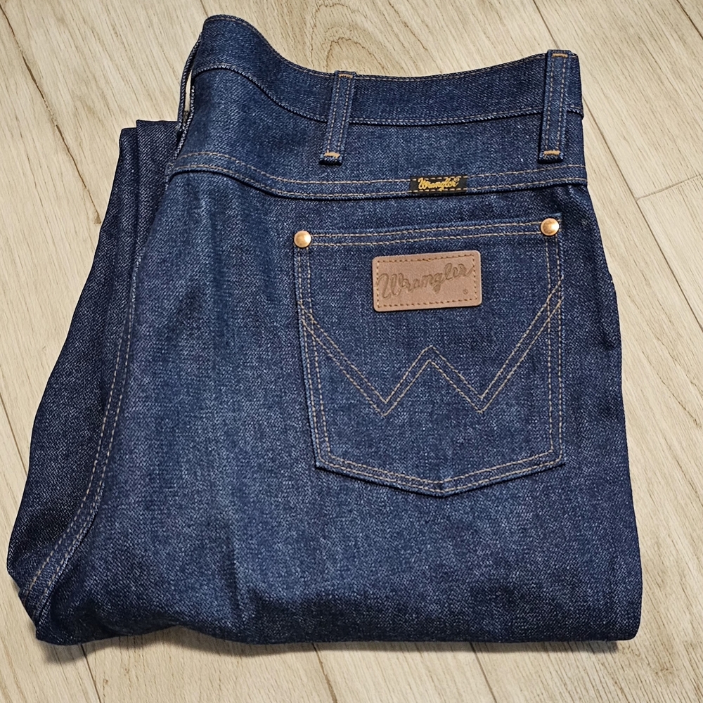 Vintage 90s Wrangler Jeans Made In USA 40x32 Rigid Cowboy Cut Men's Blue Jeans